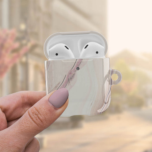 Nude Marble Custom Name AirPods Case
